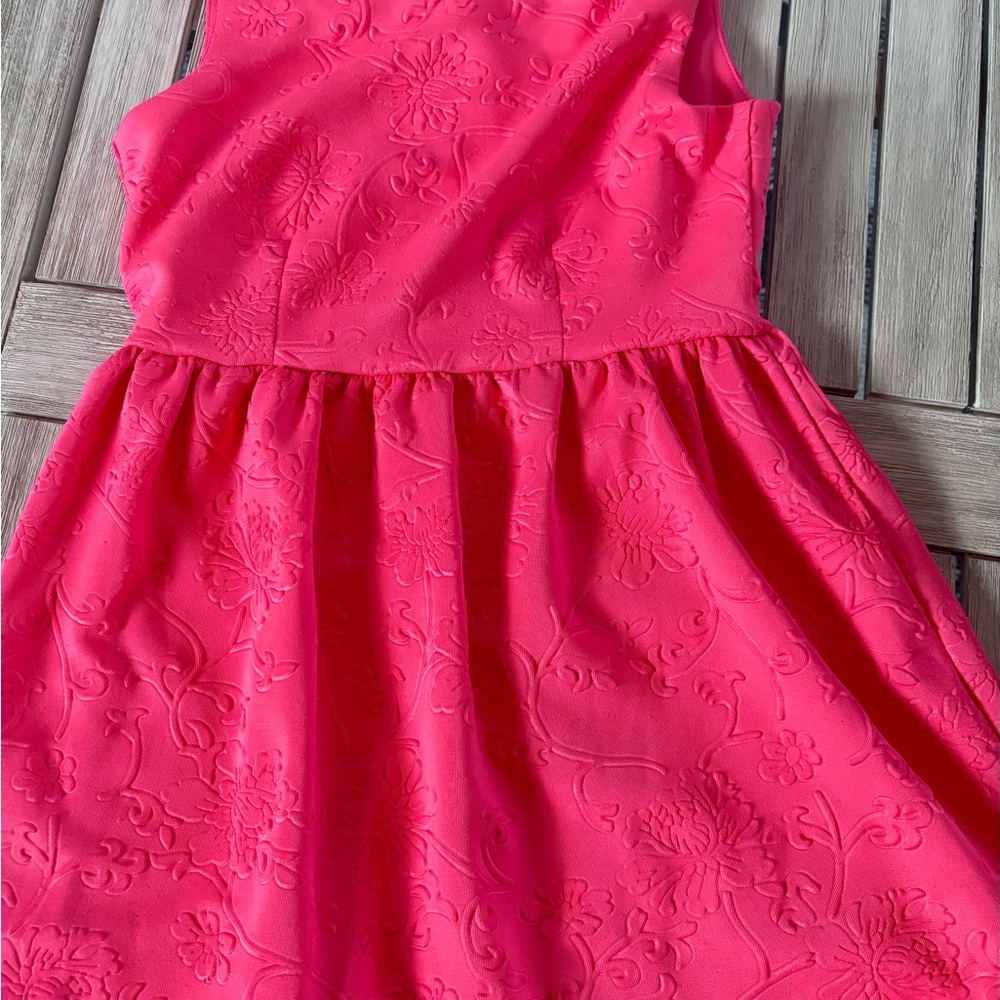Vibrant Pink Floral Kids Dress